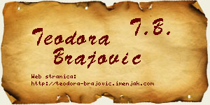 Teodora Brajović vizit kartica